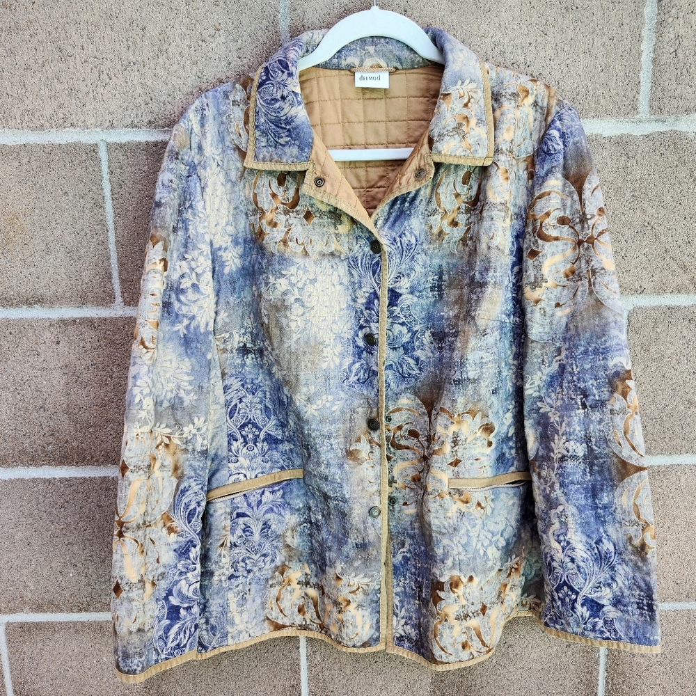 Vintage paisley quilted suede like jacket